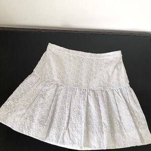 J.Crew Stripped Cotton Mini Skirt Light Blue / White
